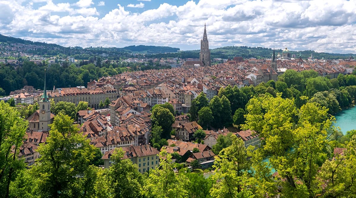 View over the rooftops of Bern's old town, home to YOUSEE in Bern.