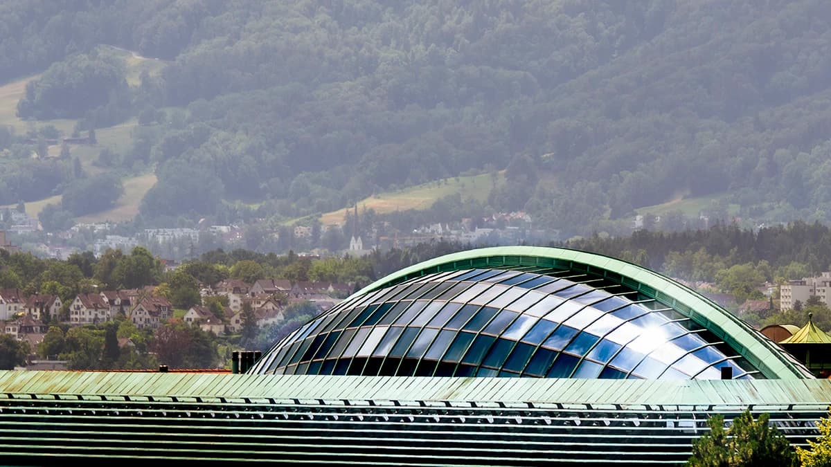 Whale-shaped roof of the University of Zurich.