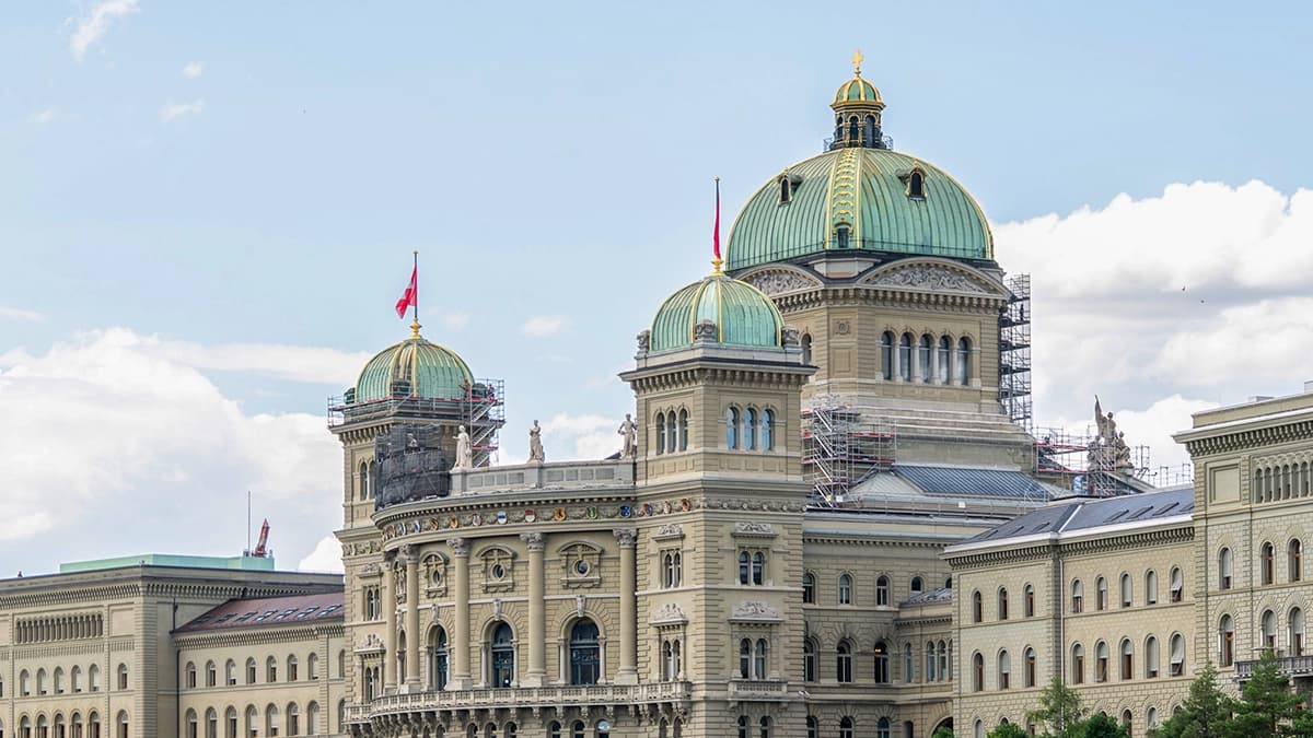 The historic government building in Bern's old town.