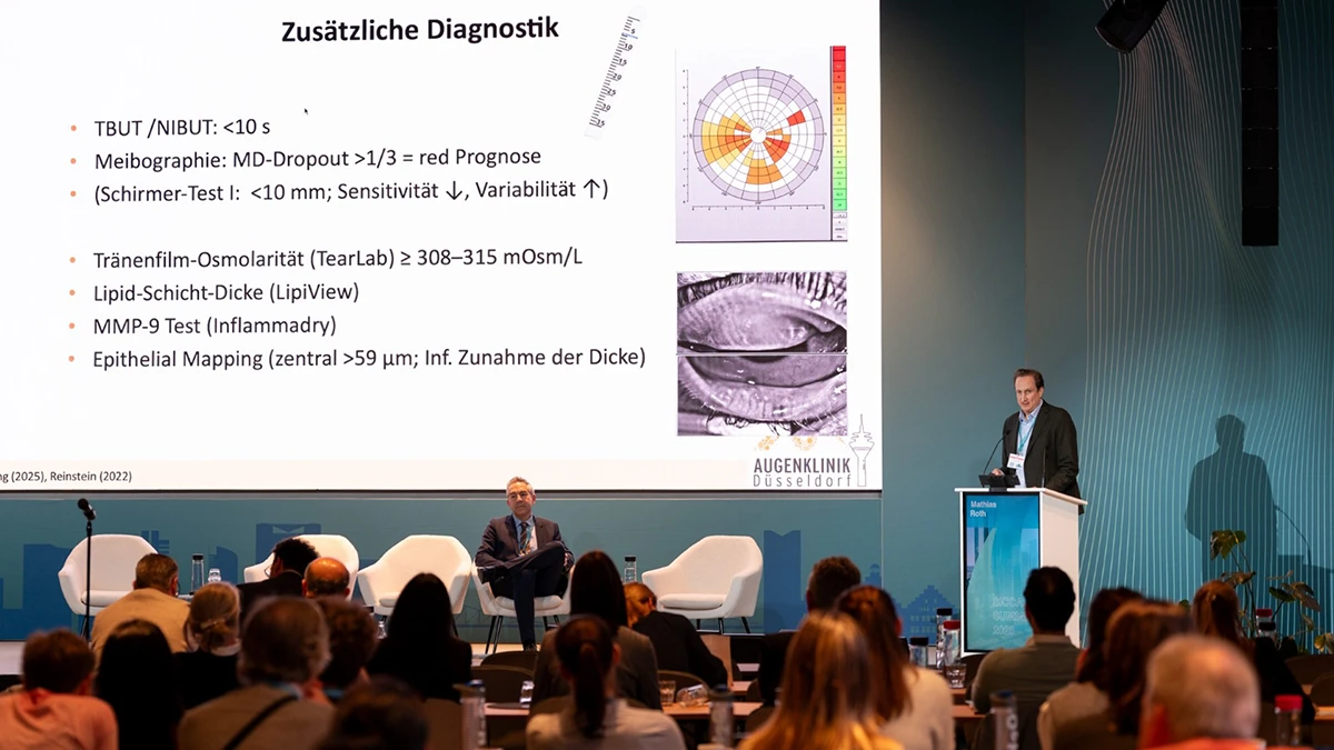 Dr. Roth as a speaker at the Sicca Summit 2025 in Frankfurt, organized by Bausch + Lomb.
