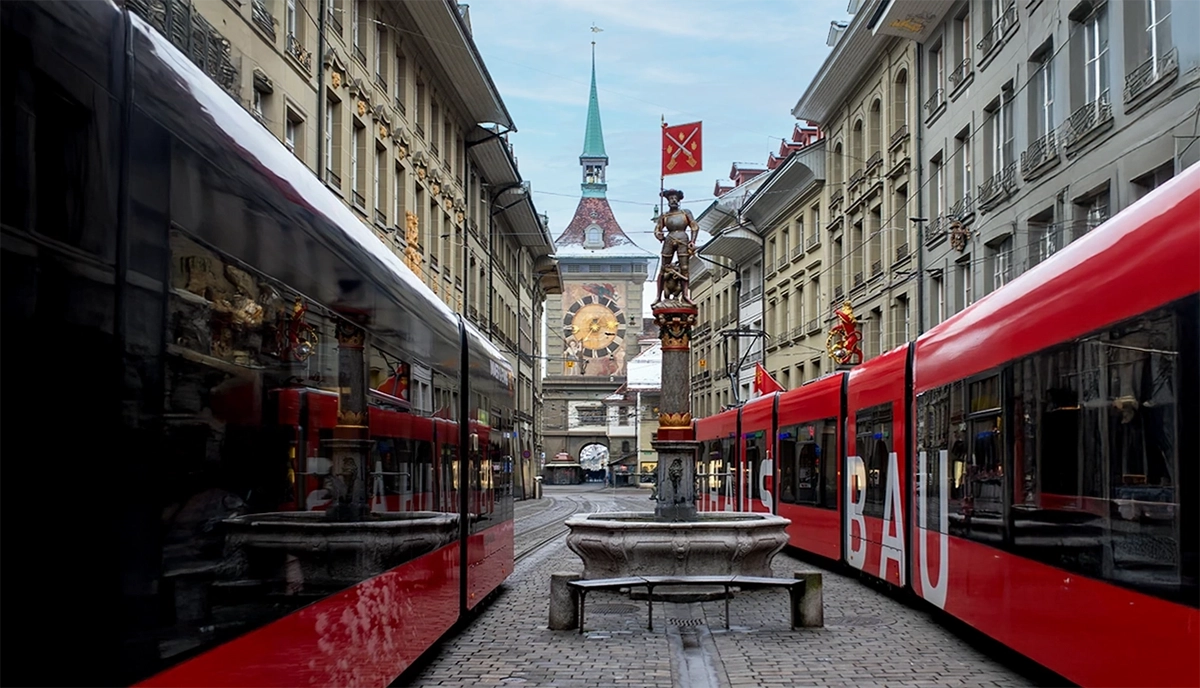 Augen lasern bei der YOUSEE in der Marktgasse in der Altstadt von Bern.