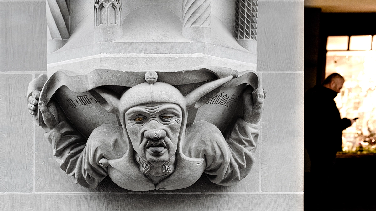 Architectural detail on a house in Bern's old town.